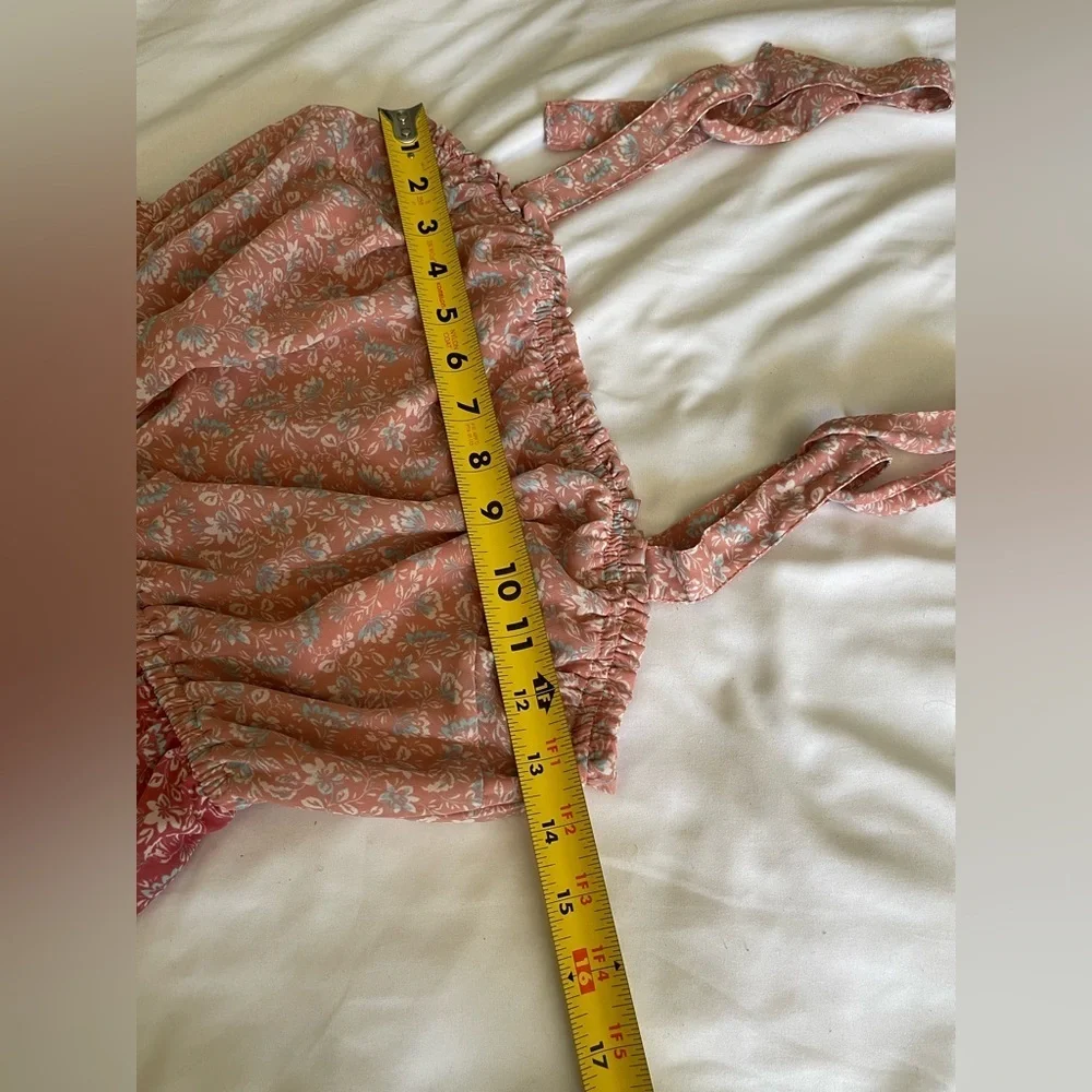 SINCERELY‎ JULES Ditsy Floral Print Dress Sundress Midi Tie Straps Pink Size S - Picture 4 of 6
